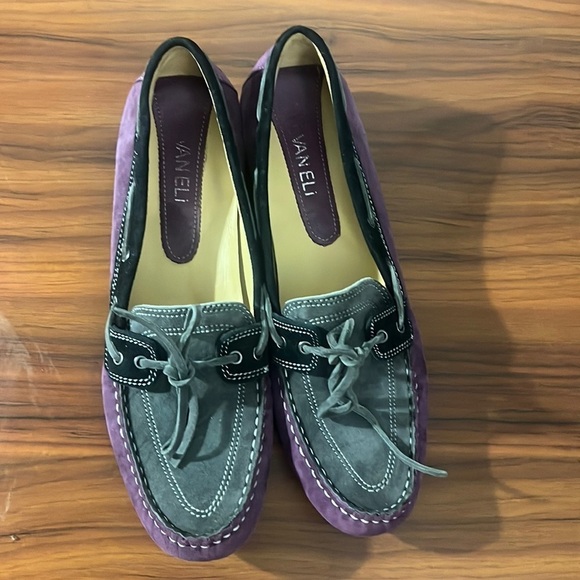 Van Eli Purple and Gray Loafers - Picture 1 of 9